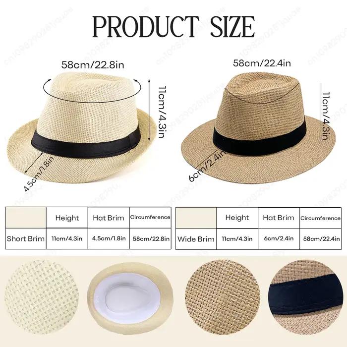 Chapeaux Fedora en paille pour hommes et femmes