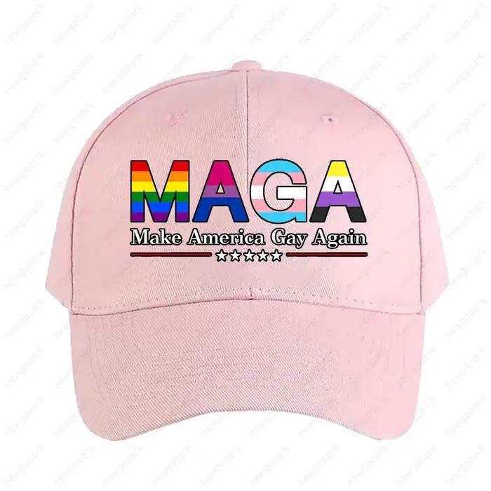 Casquette MAGA Make America Gay Again avec contour noir