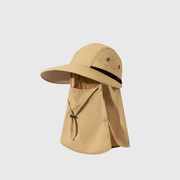 Chapeau de soleil respirant avec rabat pour le cou protection UV large bord polyvalent pour homme et femme occasions extérieures été