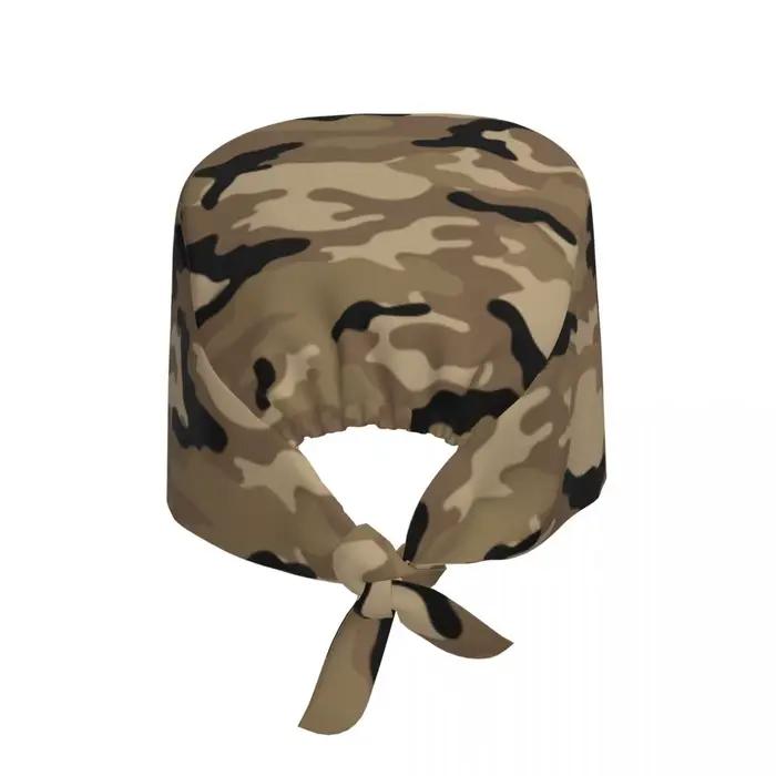 Casquette de travail de nettoyage à motif de camouflage marron forêt