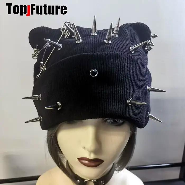 Chapeau d'hiver Harajuku Gothic Lolita avec oreilles de chat pour femme