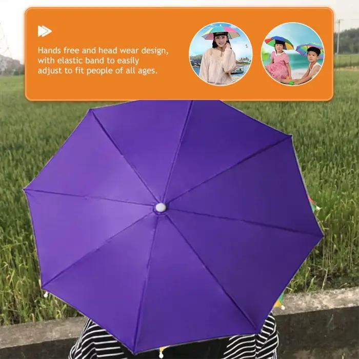 Chapeau parapluie de pêche réglable mains libres pliable protection UV imperméable pour femmes et hommes