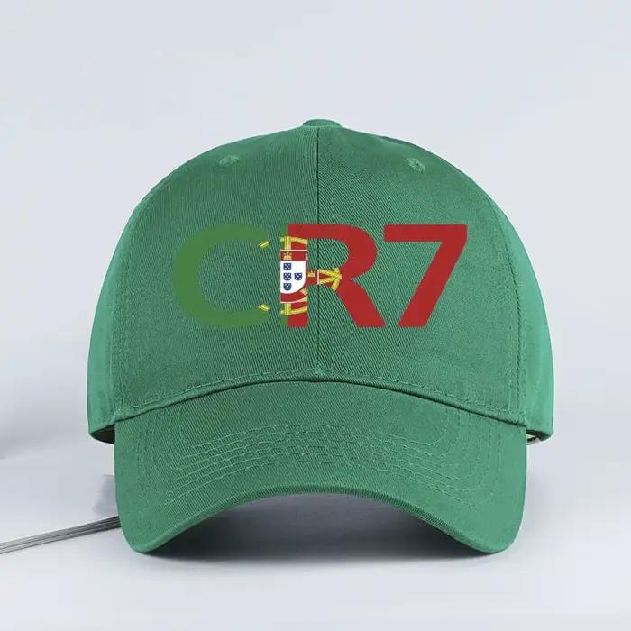 Casquette de baseball noire avec imprimé CR7 Portugal