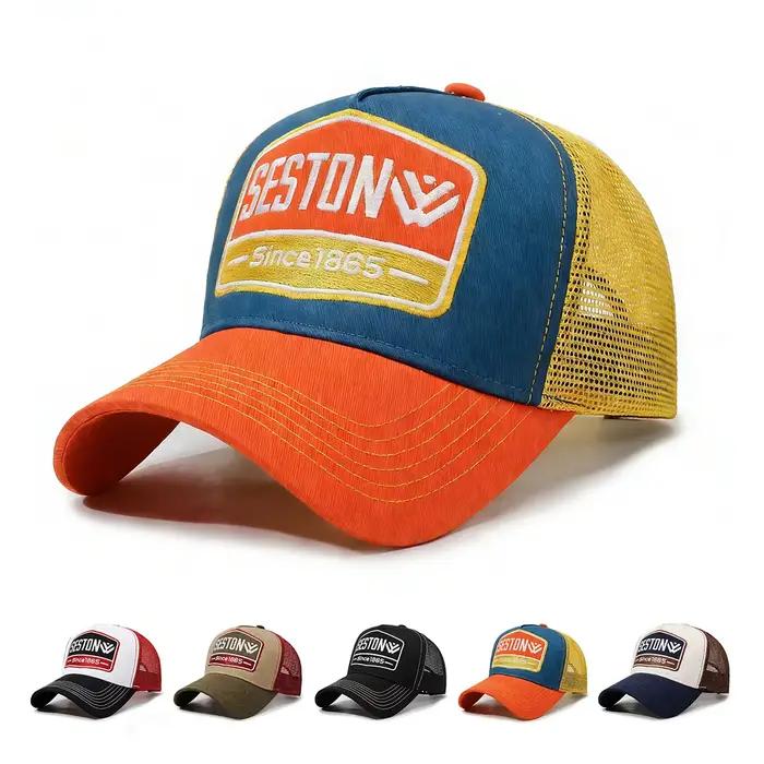 Casquette de marque unisexe en polyester pour homme, casquette de baseball réglable pour grandes tailles de tête, style sportif pour homme, protection solaire tout au long de l'année