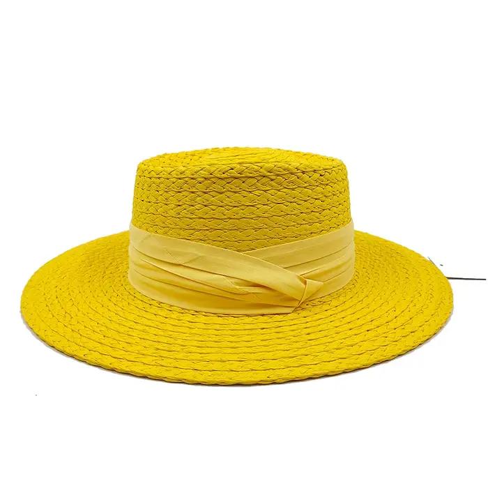 Chapeau de Paille Géométrique Rétro pour Femme