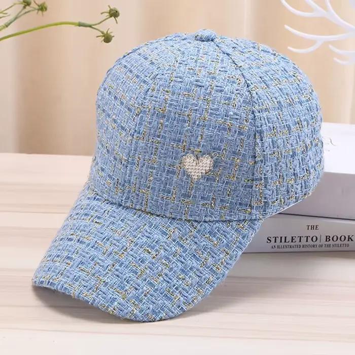 Casquette de baseball élégante pour femmes motif plaid fil doré protection solaire ajustement réglable pour sports plein air