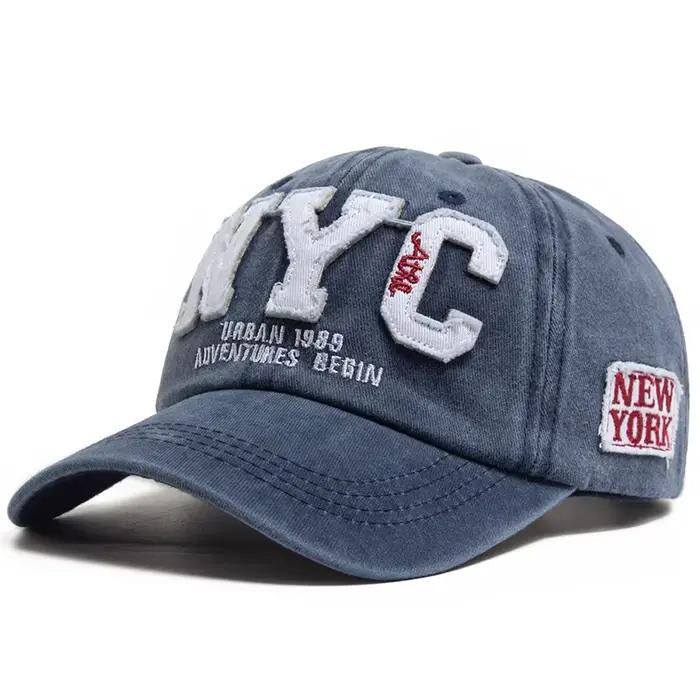 Casquette de baseball vintage en coton lavé pour homme