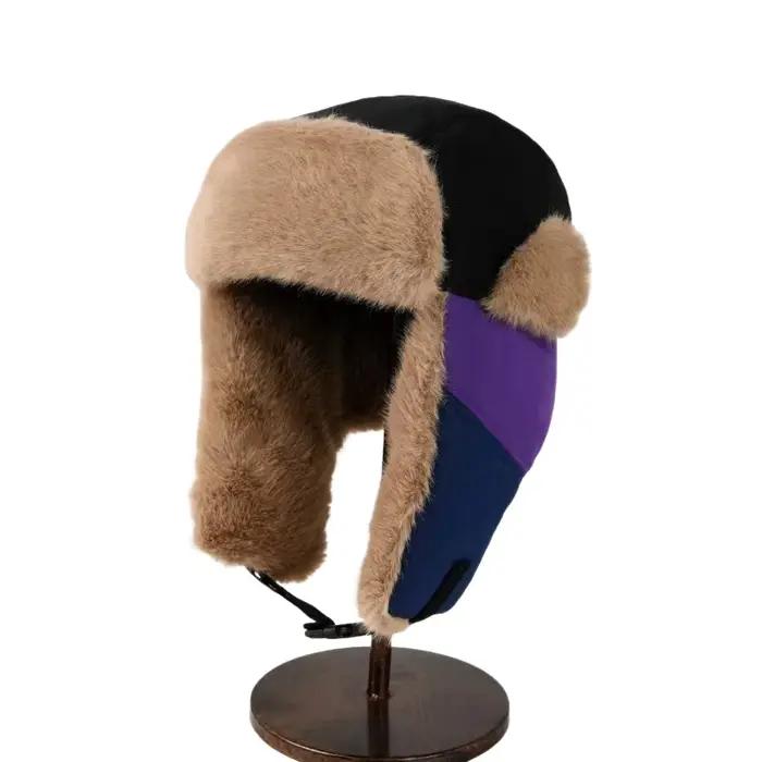 Chapeau de bombardier en polyester pour adultes et enfants, style aviateur, protection hivernale, ski et plein air