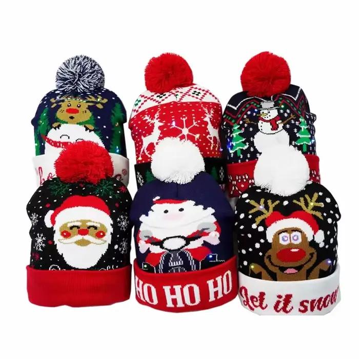 Chapeau de noël à lumière Led clignotante créative