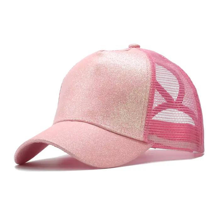 Casquette de baseball pour femme avec ouverture arrière et visière