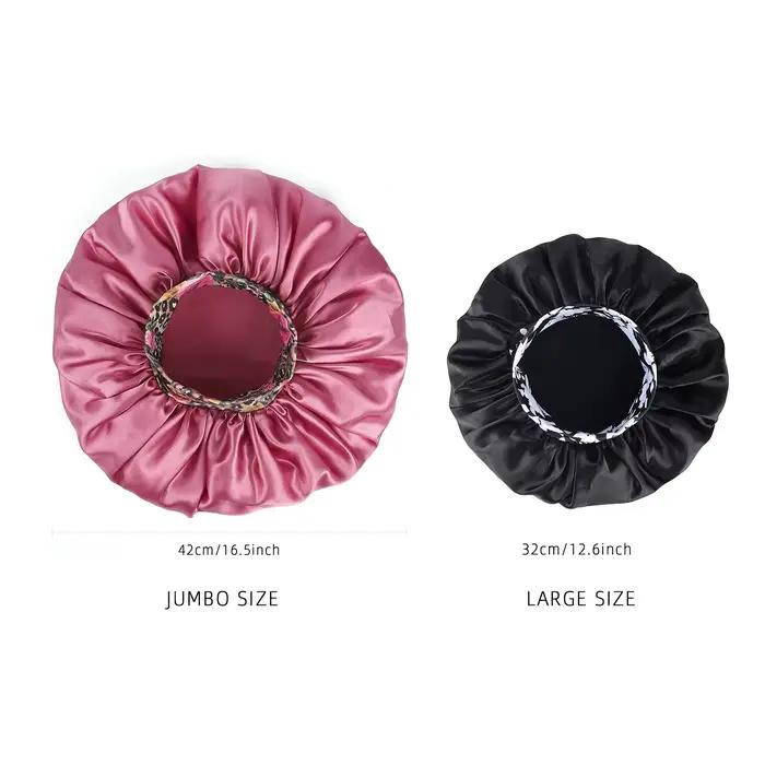 InjSatin-Bonnet de Cheveux Extra Large avec Bande Florale Confortable