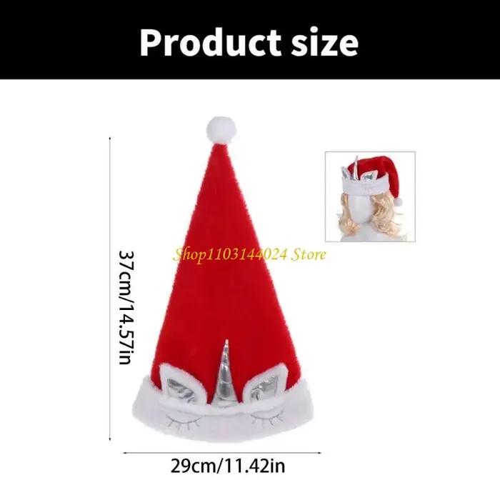 N5KE – joli chapeau noël en forme drôle, chapeau décoration licorne