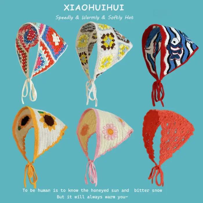 Nouveau foulard triangulaire rétro pastoral français pour femme
