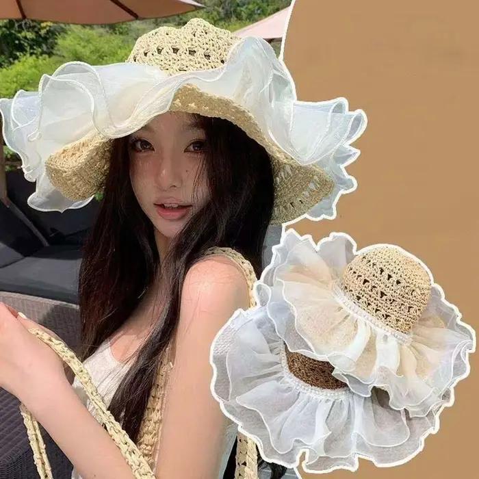 Chapeau de plage doux et portable en polyester