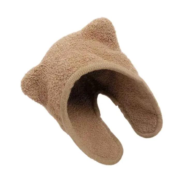Couvre-chapeau ours en fourrure 39BD avec oreille pour activités plein air