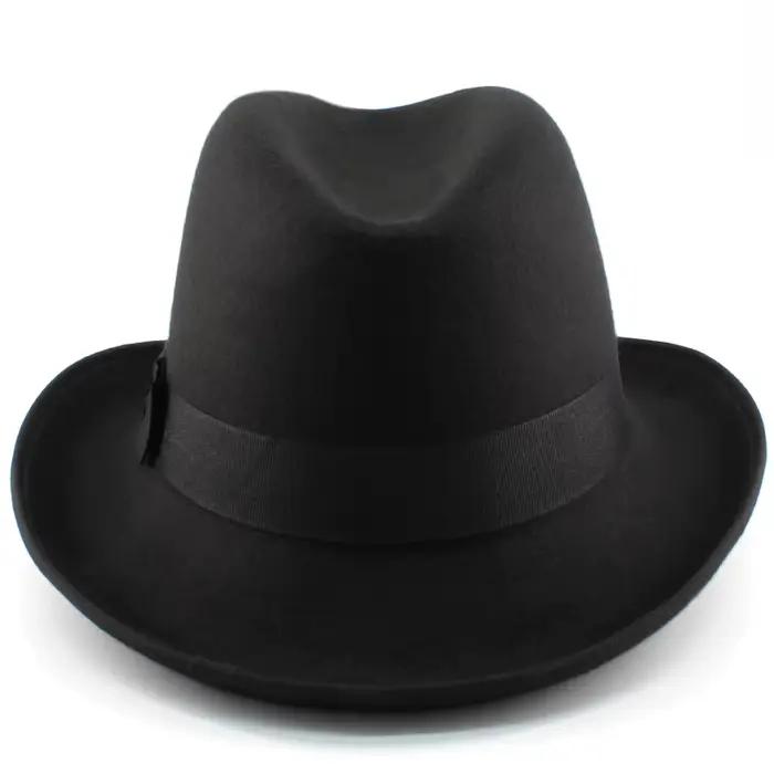 Hommes femmes classique rétro laine mélange Homburg chapeaux