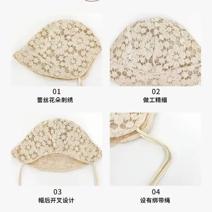 Chapeaux Bob Mori Niche en Maille à Motif Floral pour Femme – Protection Solaire Respirante et Légère pour l'Été