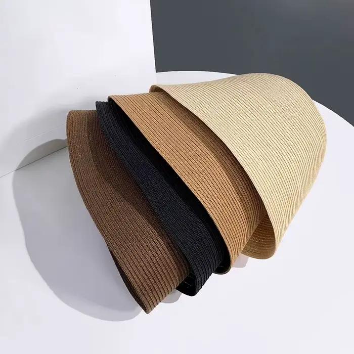 Chapeau de paille pour femmes style sport protection solaire voyage plage bord de mer polyvalent quatre saisons