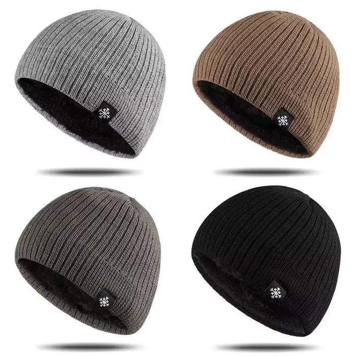 Chapeau en mélange thermique tricoté épais en polaire automne/hiver