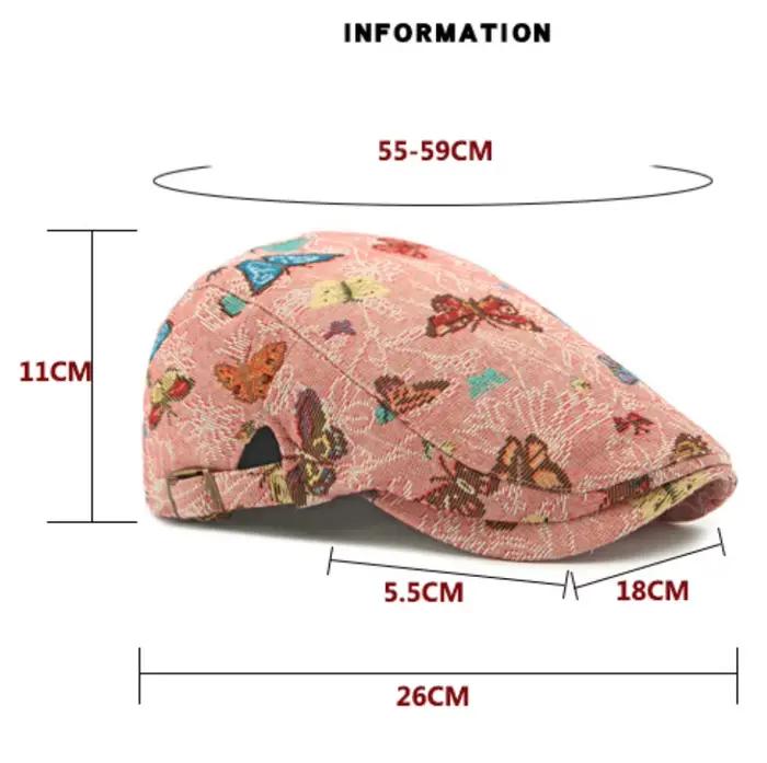 Béret rétro homme-femme avec broderie animal de compagnie, chapeau solaire réglable pour femmes, béret sport chic pour femmes, béret polyvalent pour adultes
