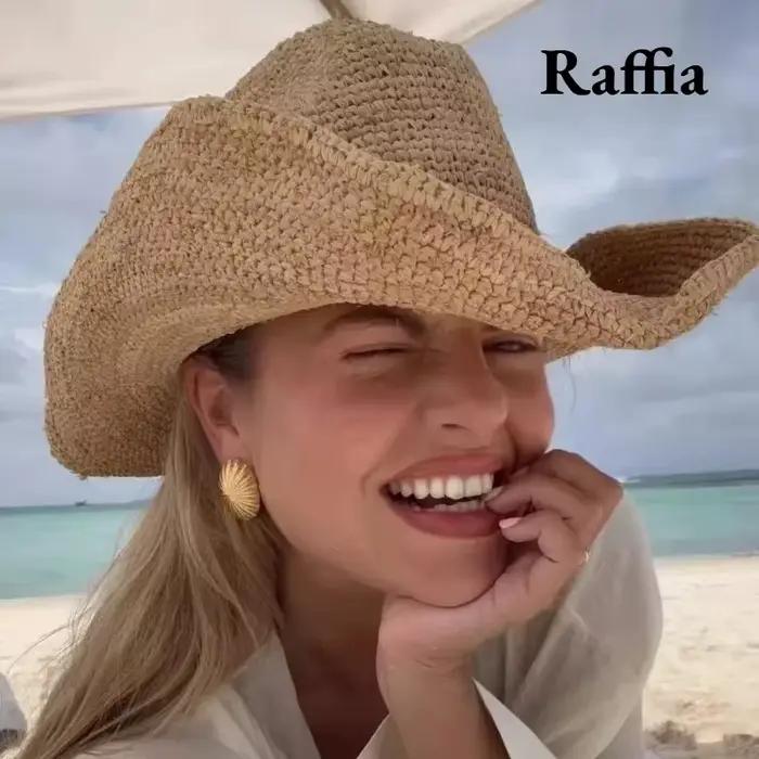 Chapeaux de soleil en raphia 100% naturel pour femmes