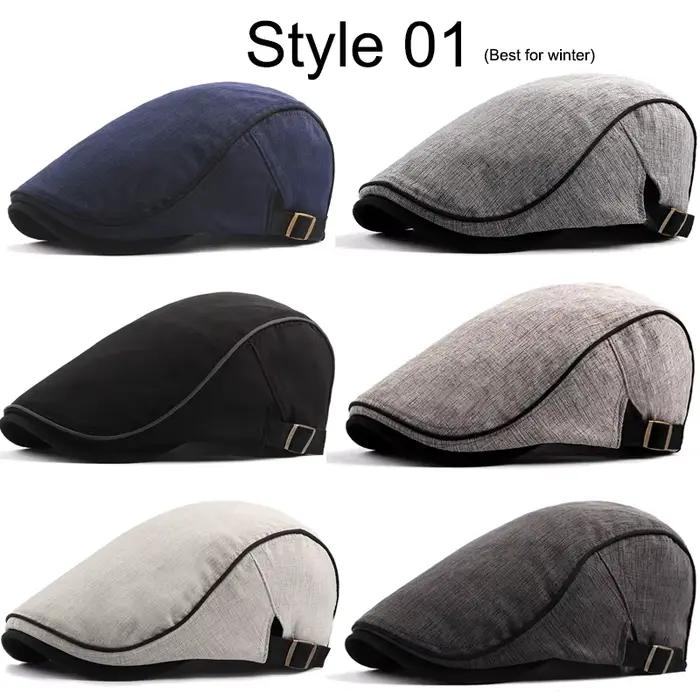 21 Types hommes bérets 2021 printemps automne hiver coupe-vent rue béret chapeau rétro angleterre