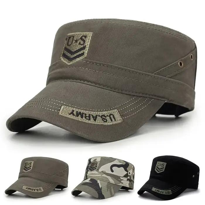 Casquette militaire brodée de lettres américaines