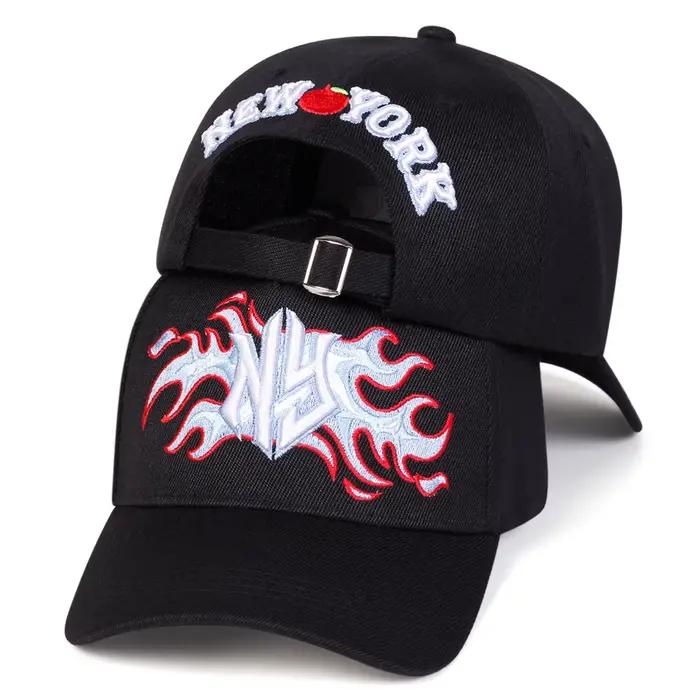 Casquettes de baseball unisexes avec broderie NY Flame
