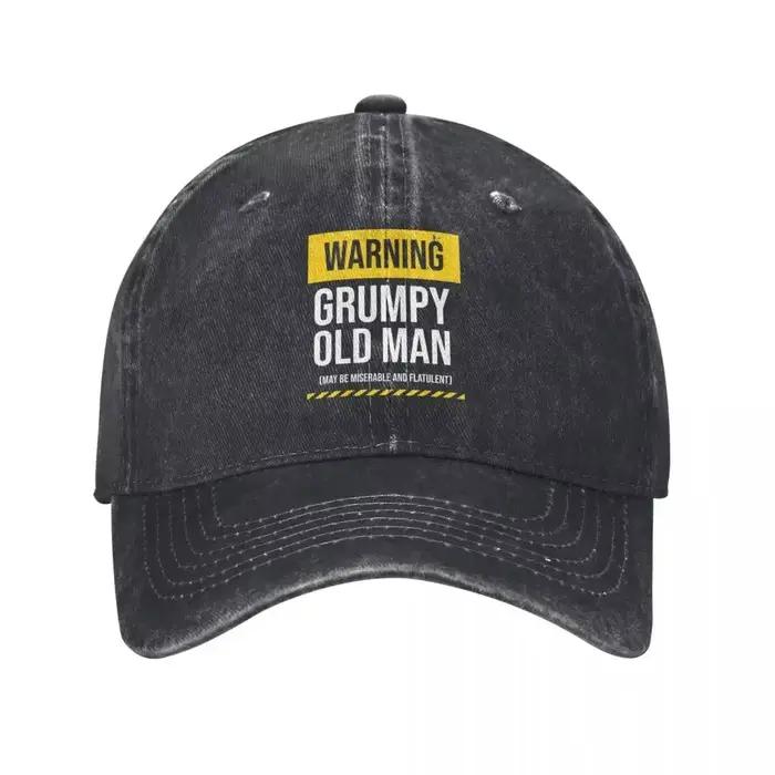 Casquette de baseball pour homme avec message d'avertissement amusant « Grumpy Old »