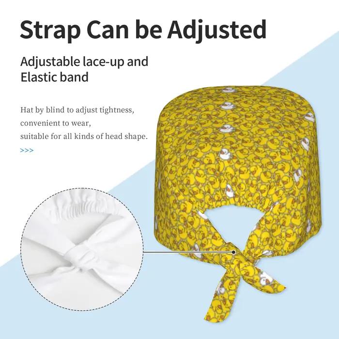 Casquette de travail médicale unisexe en caoutchouc jaune classique pour personnel médical