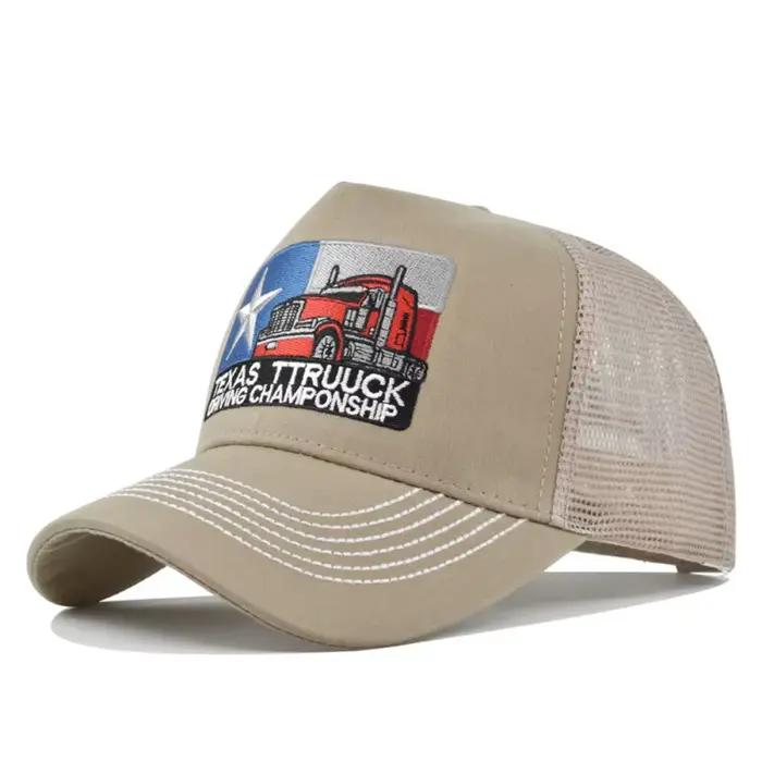Casquette de baseball unisexe brodée Texas casquette trucker en maille respirante pour hommes et femmes streetwear d'été casquette trucker d'extérieur sport occasionnels