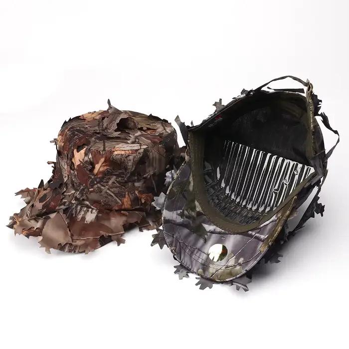 Chapeaux Boonie Camouflage Homme Feuilles 3D Casquettes Tactiques Camo