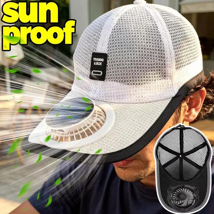 Casquette de refroidissement avec panneau solaire pour le travail