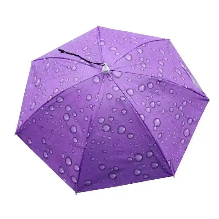 Chapeau parapluie protection solaire imperméable pour pêche randonnée et activités en plein air couleurs gris bleu argent violet