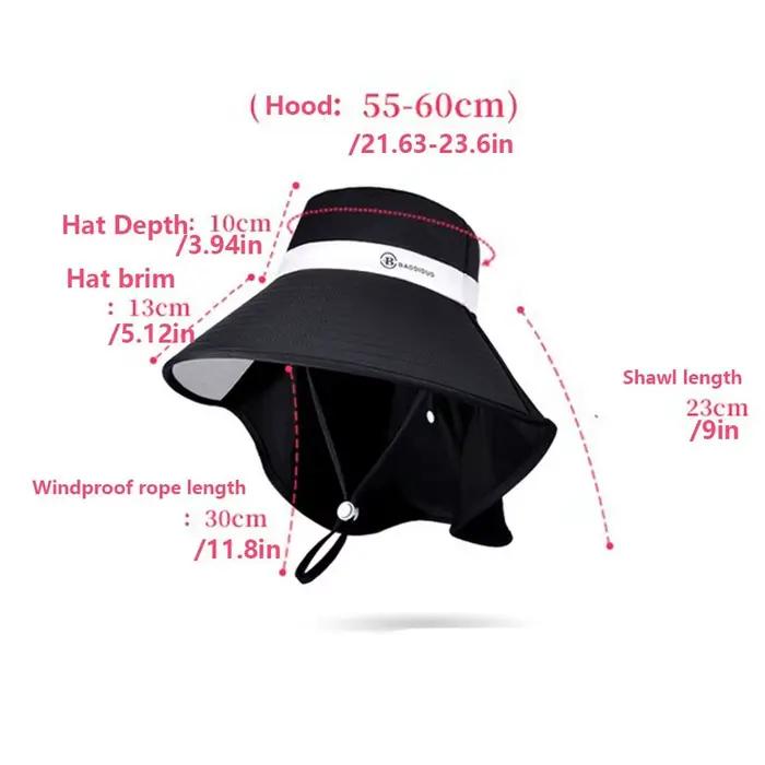 Chapeau pare-soleil anti-UV avec protection du cou et large bord