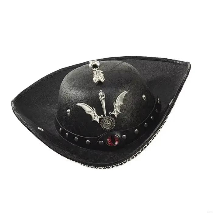 Chapeau Pirate œil du diable avec décorations en métal