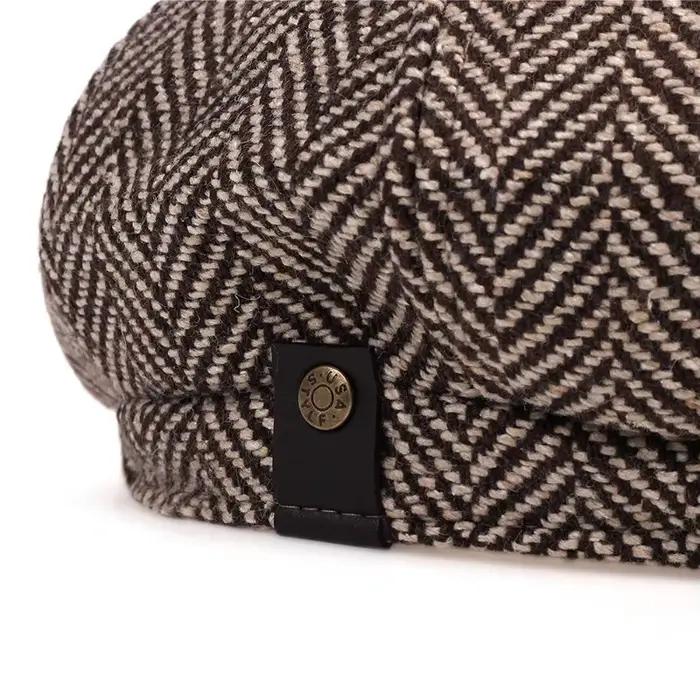 Casquettes de style newsboy en laine pour hommes et femmes
