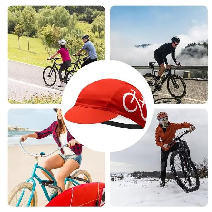 Casquette de cyclisme tricotée simili cuir pour homme et femme, résistante à la transpiration, design extensible pour randonnée et activités de plein air