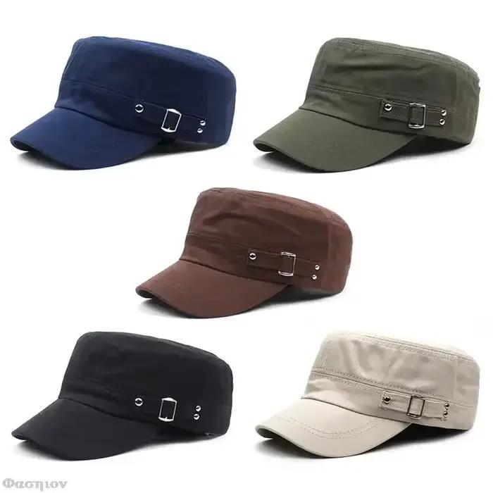 Casquette de l'armée en pur coton délavé pour hommes et femmes