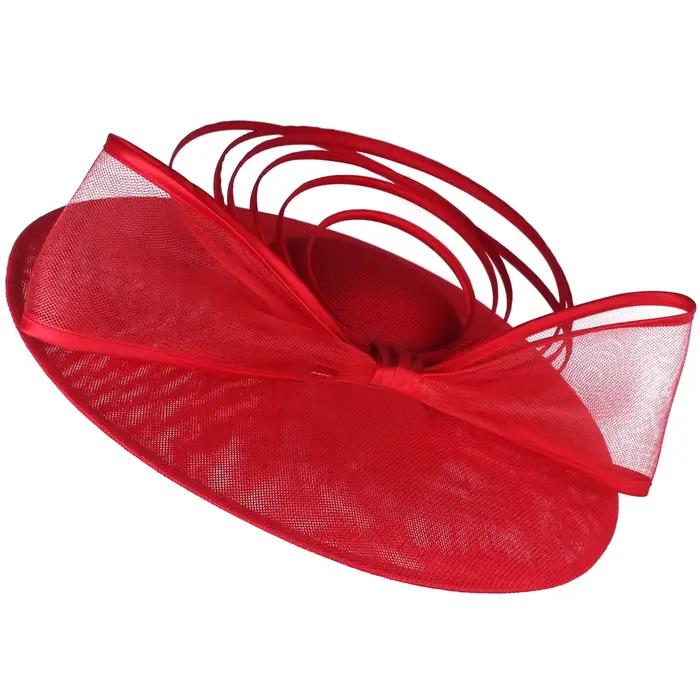 Mariée pilulier rouge Fascinator Chapeau Femme mariage