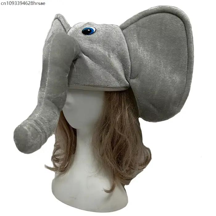 Adulte unisexe drôle Halloween Animal éléphant tronc casquettes en peluche