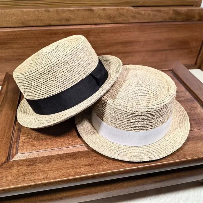Chapeau Porkpie classique en paille pour homme et femme