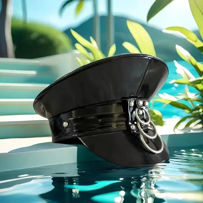 Chapeau de capitaine gothique steampunk en cuir noir pour homme et femme occasions spéciales mariage fête d'Halloween événements festifs