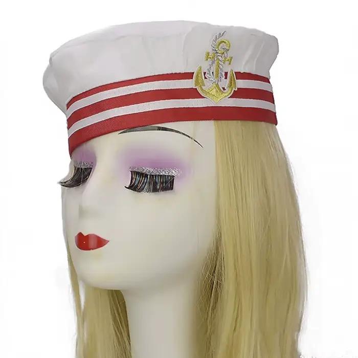 Chapeau de capitaine de yacht unisexe polyester réglable pour hommes et femmes adultes et enfants pour cosplay et événements nautiques