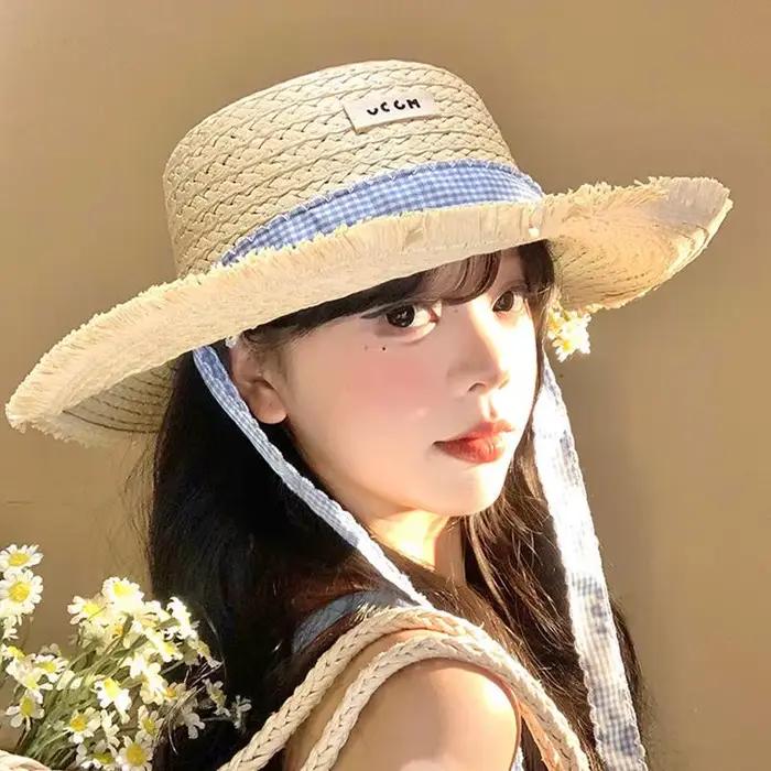 Chapeau de paille à large bord pour femme SUSU