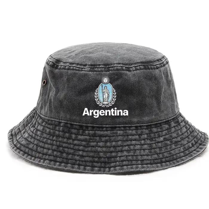 Chapeau de pêcheur motif "Argentine" unisexe en coton pour randonnée et occasions décontractées