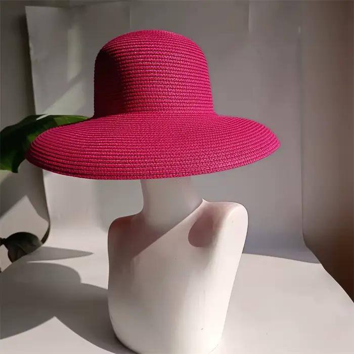 Hepburn Style chapeau de paille Design Vintage grands avant-toit