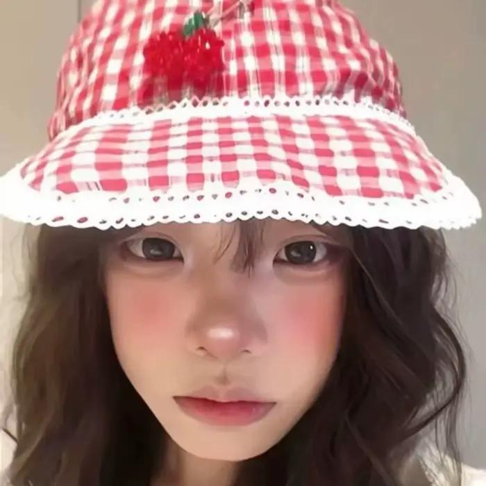 Casquette de baseball créative en coton à motif écossais rouge