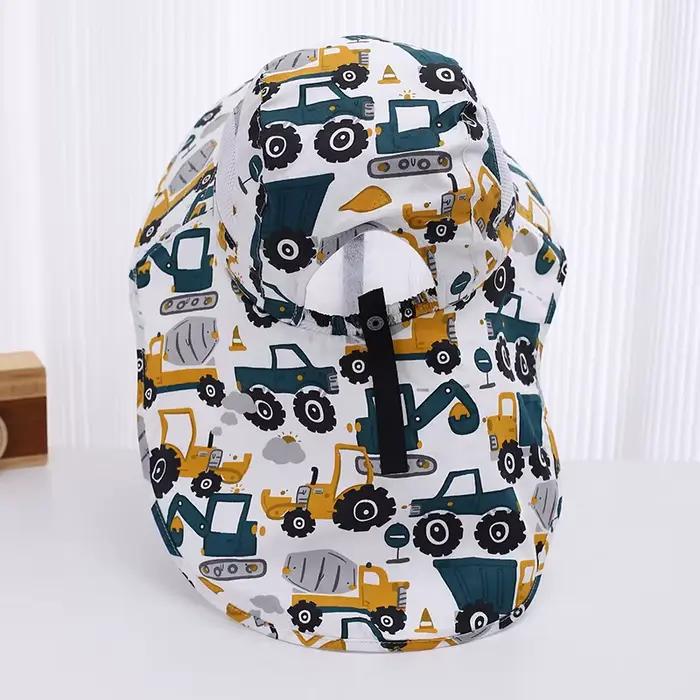 Chapeau de soleil à motif de dessin animé pour enfants avec bord pour garçons et filles