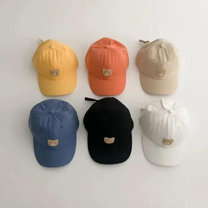 Casquette de Baseball brodée d'ours mignon pour enfants